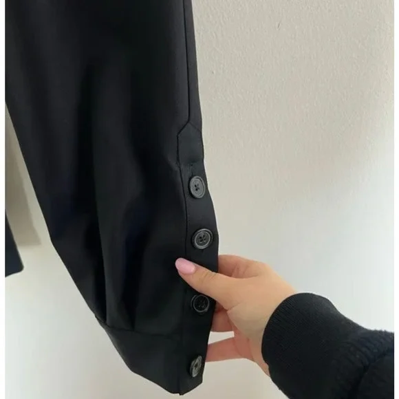 NEW! Nili Lotan 2 Bertina Slouchy VIRGIN WOOL Pants Pleats High Rise Button Hem - Picture 7 of 14